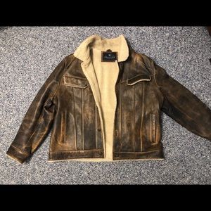 Vintage Kenneth Cole Reaction Leather Fluffy Interior XXL Jacket